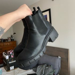 Madden Girl black heeled Chelsea boots